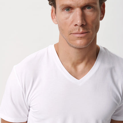 2 stk hvide slim fit v-hals bambus T-shirts