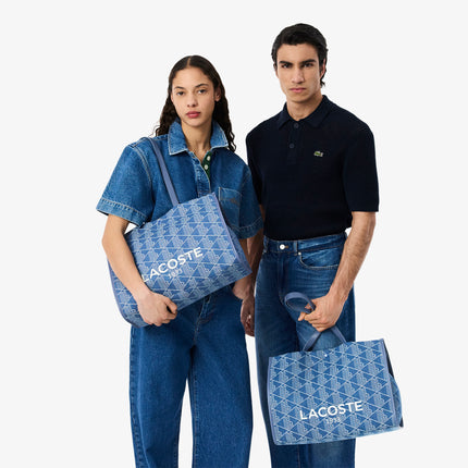 Large Heritage Jacquard Tote Unisex - Blue - Lacoste - Bags