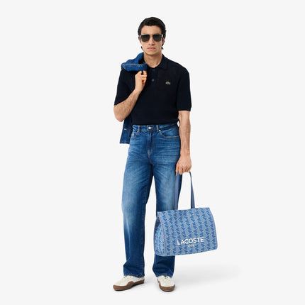 Large Heritage Jacquard Tote Unisex - Blue - Lacoste - Bags