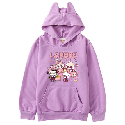 Labubu  Hoodie Kids Comic Graphic Sweatshirt Teenager Boys Fashion Streetwear Baby Girls Pullover Coats Children Clothing