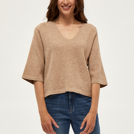 PCRosalia Strik Pullover - Sand