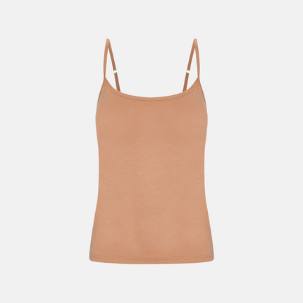 2 stk Tan bambus toppe med tynde stropper