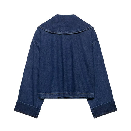 Summer Women's Suit Lace-up High-waisted Jeans Zipper Denim Jacket Top 2025 Casual Pants Set Women's Two Pieces set