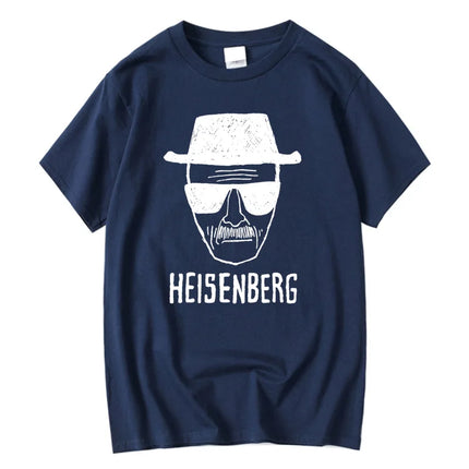Men Fashion Casual Top Quality Short Sleeve 100% Cotton Loose Heisenberg PrintedTshirt Casual Mens Tshirt Cool Summer Men Tshirt