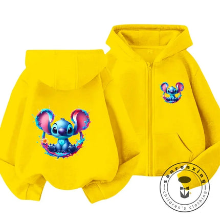 Children's Clothing Stitch Cartoon Hoodie+pant Boys Girls Casual Long Sleeved Sweatshirts 2 13 Years Old Kids Casual TOPS