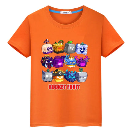 New Game Blox Fruits 100%Cotton t shirt for kids boy 10years Short Tops anime Tees y2k one piece pride tshirt kids clothes girls