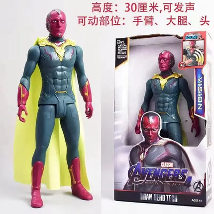Hot 30cm Marvel Figure Avengers Endgame Captain Justice Sound Led Light Super Hero Dolls Toys Pvc Action Figure Model Kids Toy