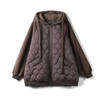 Light Down Cotton Suit 2023 Winter New Korean Version Temperament Mother Pack Padded Jacket Hooded Loose Cotton Clothes Female X