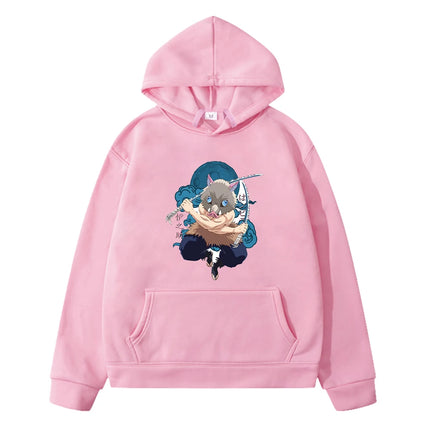 Cartoon Anime Inosuke Hashibira - Kimetsu No Yaiba Hoodie Sweatshirts Casual Children's Clothing for Boys Cut Kids Clothes Girls