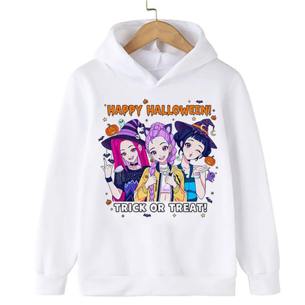 Halloween KPop Demon Hunters Hoodies Children Clothes Kid Girl Boy Cartoon Sweatshirt Hoody Baby Casual Top Streetwear