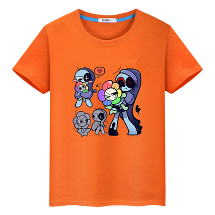 Dandys World print t shirt for kids boy 10year Tops 100%Cotton Cartoon Tees anime Short pride tshirt y2k one piece girl clothes