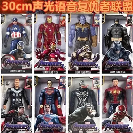 Hot 30cm Marvel Figure Avengers Endgame Captain Justice Sound Led Light Super Hero Dolls Toys Pvc Action Figure Model Kids Toy