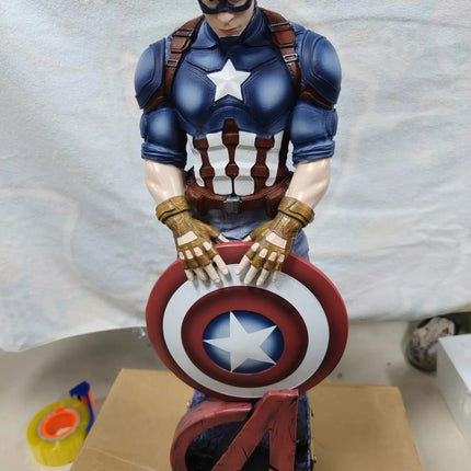54cm Anime Captain America Figure marvel Avengers Ornaments Exquisite And Lifelike Collection Model Desktop Decor Boys Gifts