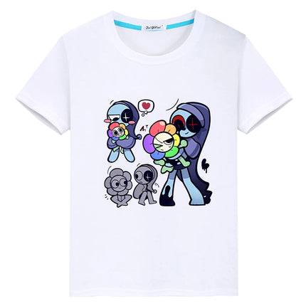 Dandys World print t shirt for kids boy 10year Tops 100%Cotton Cartoon Tees anime Short pride tshirt y2k one piece girl clothes