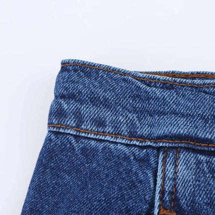 TRAFZA Vintage Casual Chic Women Cowboy Suit Zipper Loose Jackets Long Pockets Pants Fashion 2025 Spring Summer Denim Suits