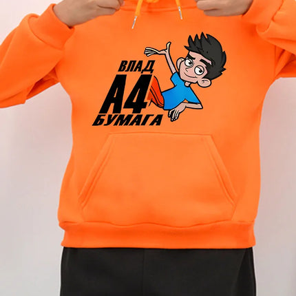 Влад a4 Бумага kids anime hoodie Autumn Fleece Sweatshirt y2k sudadera pullover Casual Merch A4 Jacket Hoodies boy girls clothes