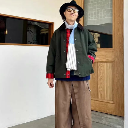 B@r Reversible Jacket Unwaxed Short Green