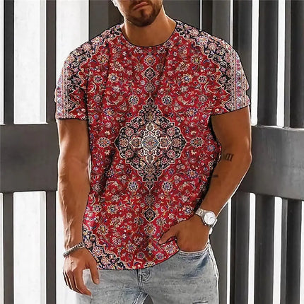 Summer Fashion National Characteristic Clothing Printed Men's And Women's Casual Round Neck Short Sleeve Hip Hop Street T-shirt
