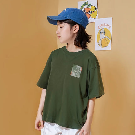 2025 New Summer Boys Striped Cotton T-Shirt Loose Fit Round Neck Short Sleeve Tee for Kids Ages 3-14 Years