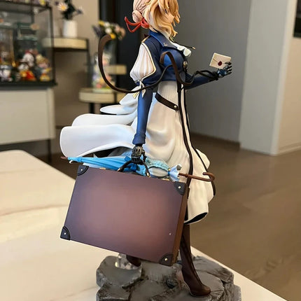 25CM Violet Evergarden Anime Figure Violet Eternal Garden Gk Tide Play Anime Girl Statue Model Tabletop Decoration Xmas Gift Toy