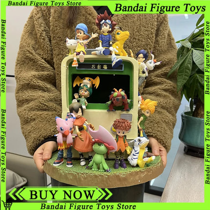 34CM Digimon Adventure Anime Figure GK The Initial Memories Yagami Taichi Ishida Yamato Takenouchi Sora Izumi Koushiro Mimi Toys
