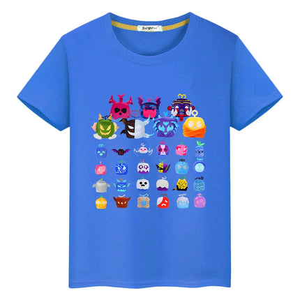Blox Fruits New Game t shirt for kids boy 10years 100%Cotton Short Tops y2k one piece anime Tees pride tshirt kids clothes girls