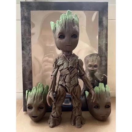 The Avengers 26cm Disney Groot Little Tree Man Anime Movie Character Modeling Figure Movable Joint Model Cute Children Holiday