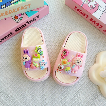 Popular  Labubu  Fruit Versatile  Eva Slippers Fashionable Double Soft-Soled Non-Slip Sandals