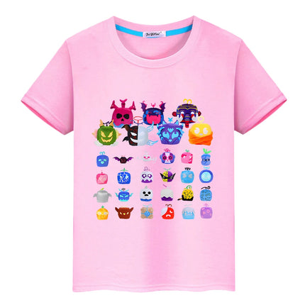 Blox Fruits New Game t shirt for kids boy 10years 100%Cotton Short Tops y2k one piece anime Tees pride tshirt kids clothes girls