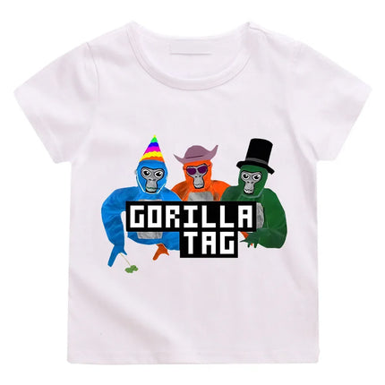 New Game Gorilla Tag T Shirt Kids 2024 Summer Cartoon Monke Clothes Toddler Girls Cotton T-shirtTeenager Boys Short Sleeve Tops