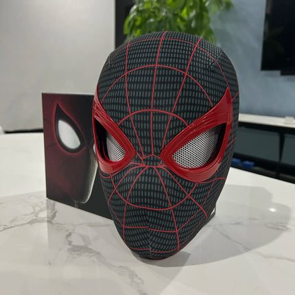 1:1 Marvel Spider Man Headgear Cosplay Moving Eyes Mask Spiderman Remote Control Elastic Mask Toys For Kids Halloween Gifts