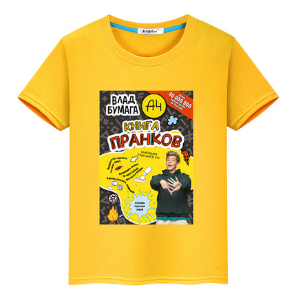A4 Vlad Cartoon kids clothes 100%Cotton Short Anime T-shirt boys girl clothes Casual Summer A4 Merch Tops y2k Children clothing