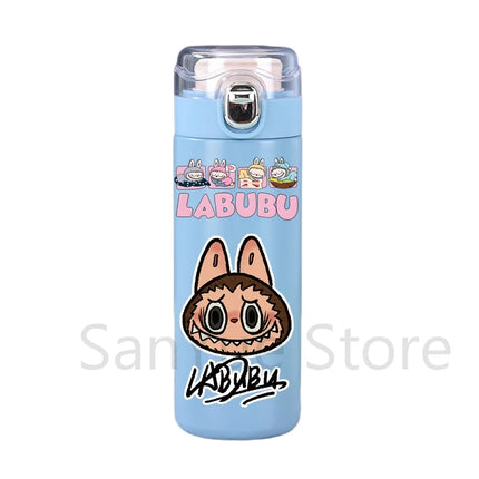 400Ml Water Bottle Cartoon Printed Thermos Cup Pocket Stainless Steel Thermal Coffee Mug Vacuum Insulated Flask Cup Kid Gift