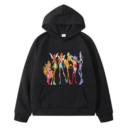 Winx print anime hoodie Fleece Sweatshirt Pullover y2k sudadera jacket Winx hoodies kids clothes girls boys clothing girl outfit