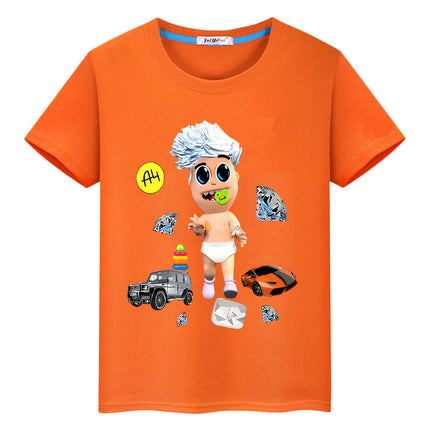 Merch A4 100%Cotton Print T-shirt Summer boy girl clothes y2k one piece Casual Short Tops Vlad A4 anime Tees O-Neck kids clothes