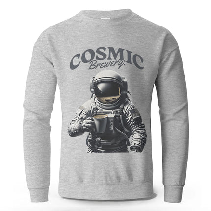 Men's Cosmic Brewery Printed Pure Cotton Sweatshirts Oversized Classic Graphic Pullovers for Men Women Tops