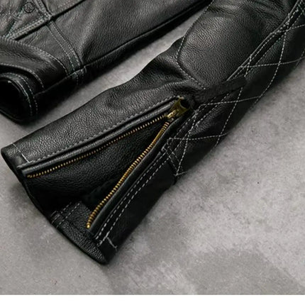 Tcyeek Genuine Leather Jacket Men Top Layer Cowhide Coats Spring Autumn Leather Coat Mens Moto & Biker Jackets Jaqueta Masculina