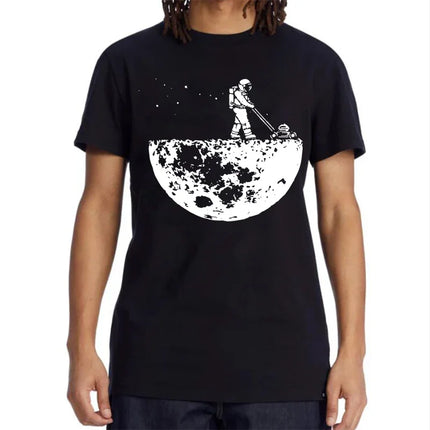 Summer Men T-shirt High Quality 100% Funny Cotton Lunar Cleaner Printing Casual Cool Loose O-neck Male Soft Tshirt Hip Hop Tees