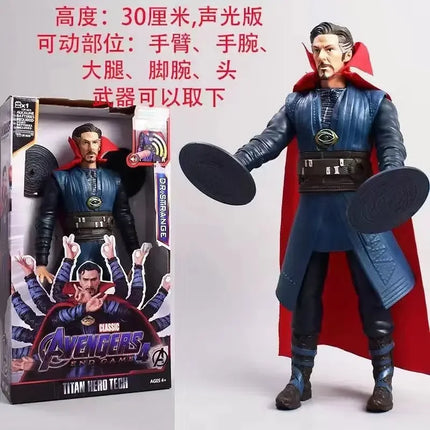 Hot 30cm Marvel Figure Avengers Endgame Captain Justice Sound Led Light Super Hero Dolls Toys Pvc Action Figure Model Kids Toy