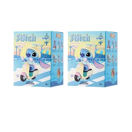 8cm Lilo Stitch Anime Figures Stitch Figure Trip Collection Blind Box Anime Surprise Box Mystery Stich Riding Doll Ornament G'I'