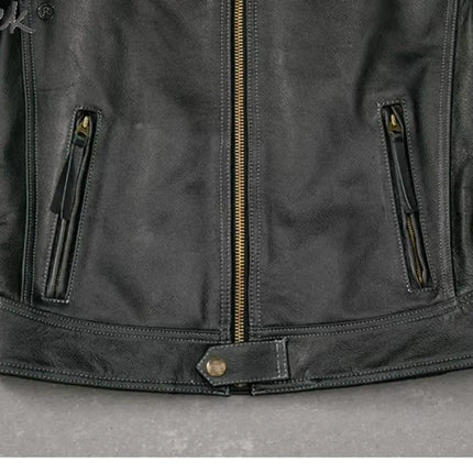 Tcyeek Genuine Leather Jacket Men Top Layer Cowhide Coats Spring Autumn Leather Coat Mens Moto & Biker Jackets Jaqueta Masculina