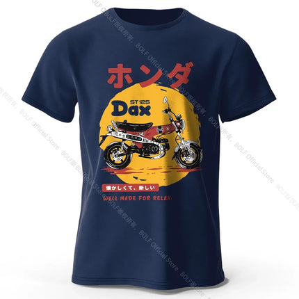 Retro Bike Art T-Shirt 100% Premium Cotton Slim Fit Hand Painted Motorcycle Graphic Tee for Riding Enthusiasts
