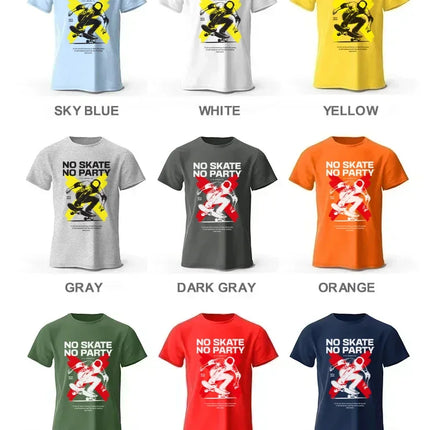 Skateboard Graphic T-Shirt 100% Cotton Urban Street Style Tee for Men and Women Casual Skate Wear