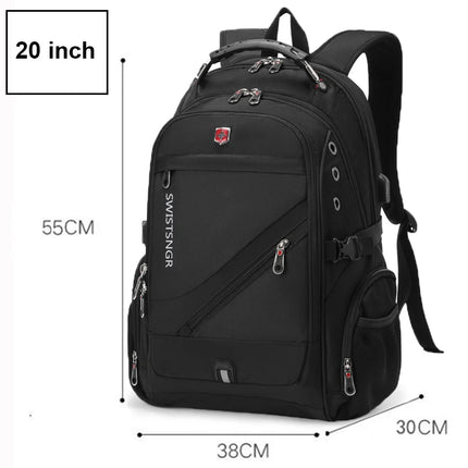 New 20 Inch Laptop Backpacks Man Anti-thief Fashion Men Backpack Waterproof USB Charging Travel Bag Male Mochila High Capacity