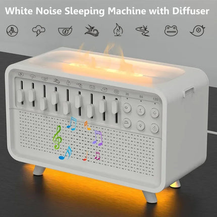 Bluetooth Speaker White Noise Sleep Night Light Humidifier Machine Free Combination of 8 Group Nature Sound Stereo MP3 Music Box