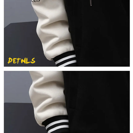 New 2024 Autumn Winter Men's Hooded Fleece Baseball Jackets Casual Warm Plush Coat Youth Streetwear Windproof Thick Padded Parka