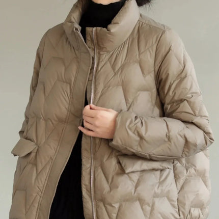 2024 New Ultra Light Down Jacket Women Spring Autumn Stand Collar Feather Puffer Coat 90% White Duck Down Parkas Solid Outerwear
