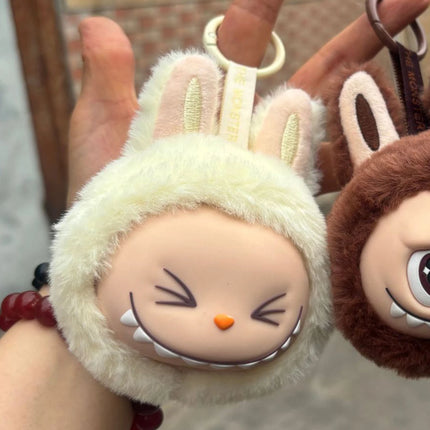 Cute Labubu Second-Generation Small Head Model Plush Keychain Bag Pendant Kawaii Doll Soft Plush Decoration Pendant Toy Gifts