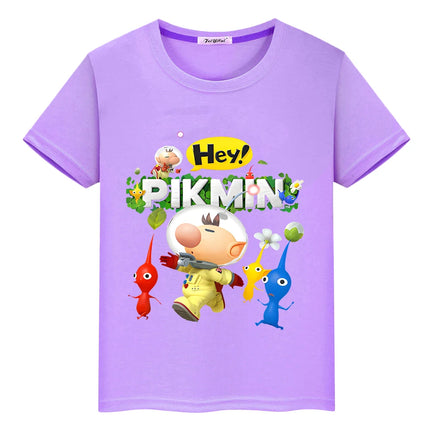 Pikmin Print cartoons100%Cotton T-shirt boys anime Tees boys clothes  pride tshirt Short Tops y2k one piece kids clothes girl