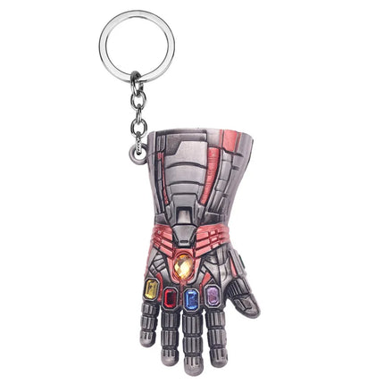 Marvel Iron Man Infinity Glove Pendant Key Holder Avengers Infinity Stones Weapon Keychain Accessories Gifts For Fans Toys